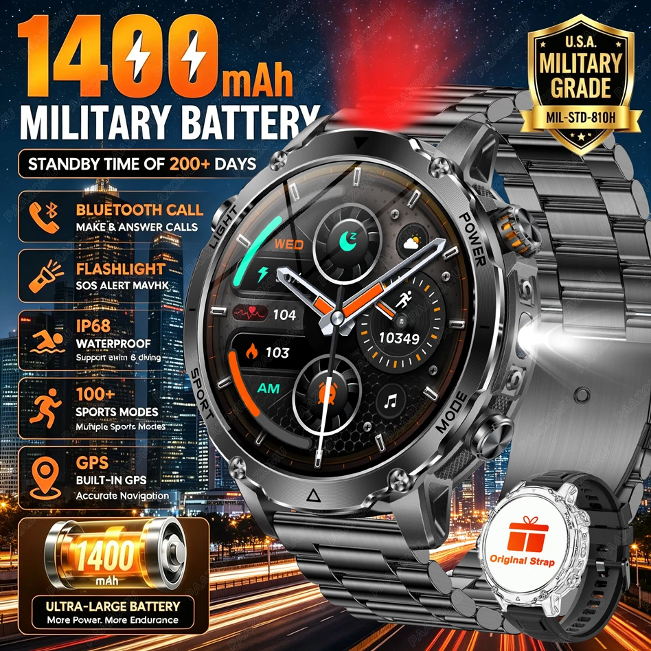 Japanese Lifestyle Brand - Smartwatch da Uomo con Batteria Grande